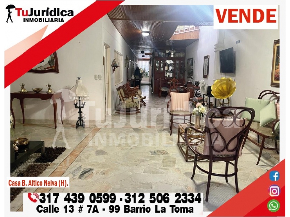 SE VENDE HERMOSA CASA BARRIO ALTICO NEIVA (HUILA-COL)