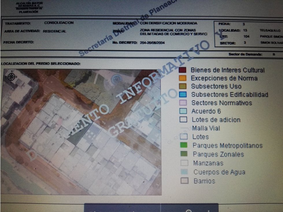 VENDO LOTE BOGOTA SECTOR SALITRE GRECO CRA 66 CON 42