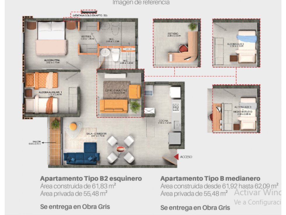 SE VENDE Apartamentos en conjunto Cuarzo, Valle de Lili, Colombia.