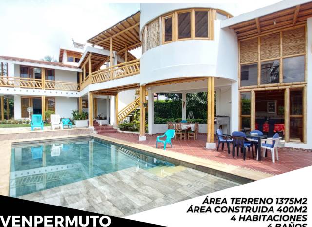 VENPERMUTO CASA CAMPESTRE ÚNICA EN SU DISEÑO, EN CHINAUTA CUNDINAMARCA